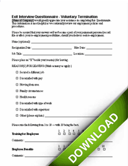 Exit Interview Questionnaire